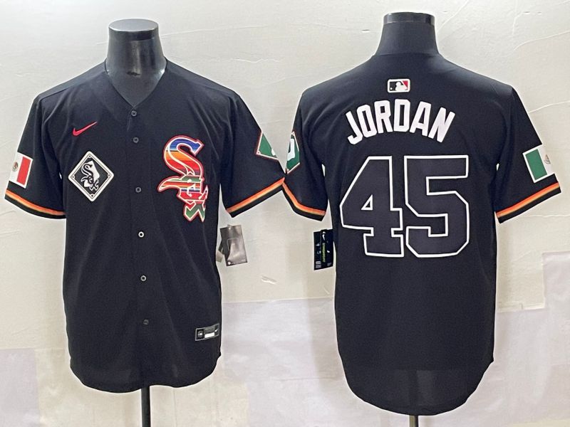 Men 2025 Chicago White Sox #45 Jordan Black Game Nike MLB Jersey style 57